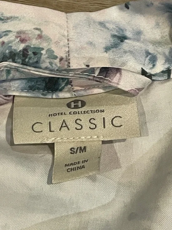 Hotel Collection Floral Satin Robe in Pink and Blue - Picture 2 of 6